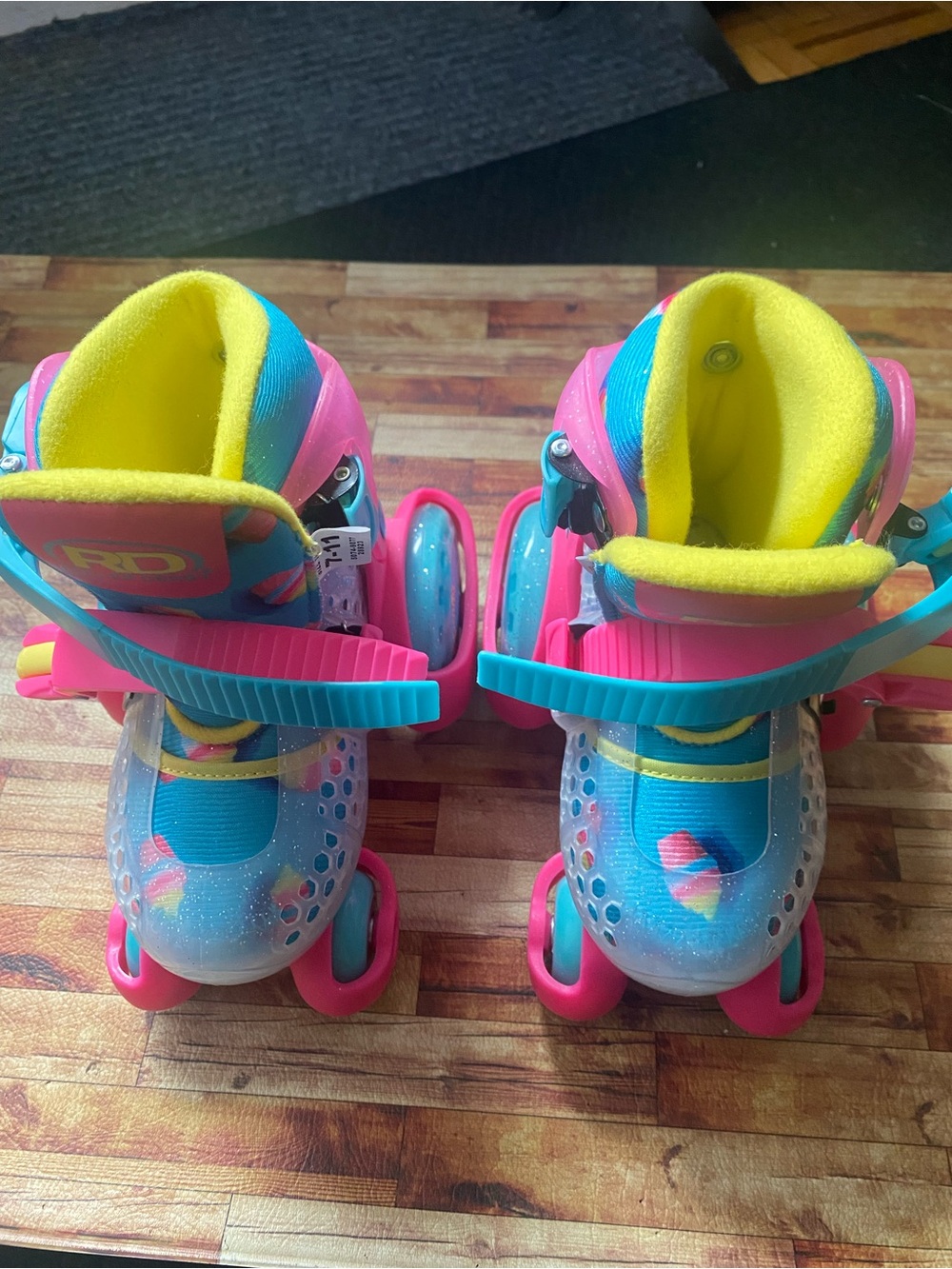 Kids Light-Up Adjustable Water-Friendly Roller Skates - Pink, Blue & Yellow